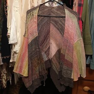 Free people rainbow sweater cardigan shawl